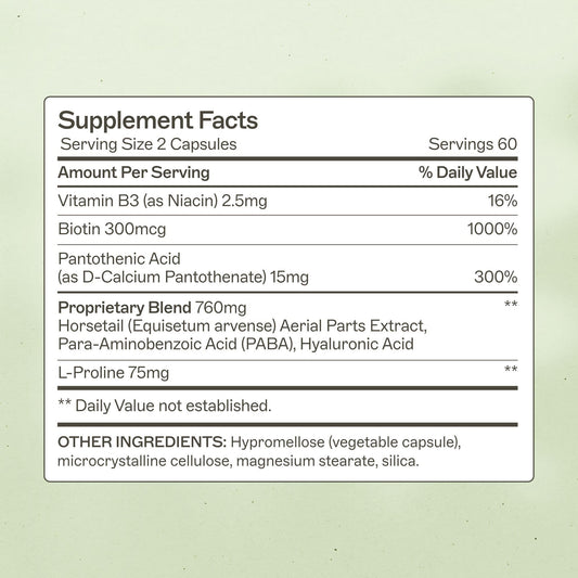 Closeup of Amy Myers MD Hair Skin and Nails capsules highlighting smooth texture.
