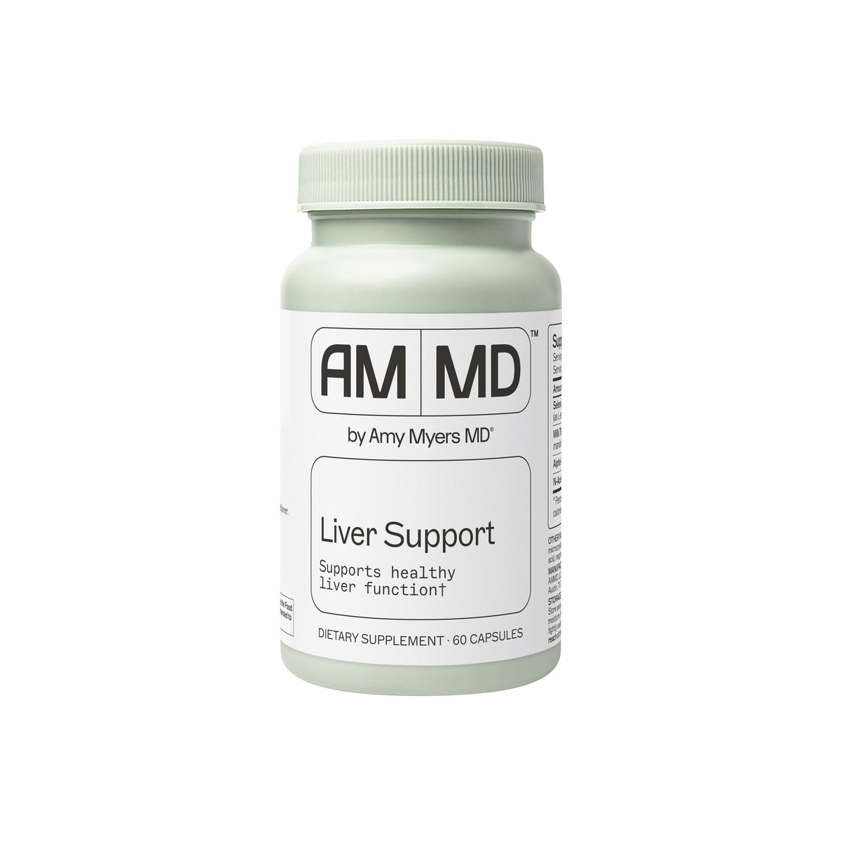 Amy Myers MD Liver Support bottle with capsules on desk promoting liver function