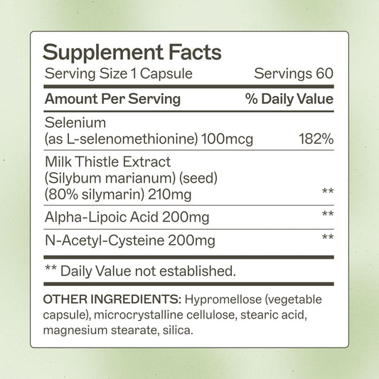 Amy Myers MD Liver Support bottle highlights milk thistle to support antioxidant pathways