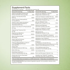 Amy Myers MD The Myers Way Multivitamin ingredients-list highlights iron-free, gluten-free, dairy-free formulation.
