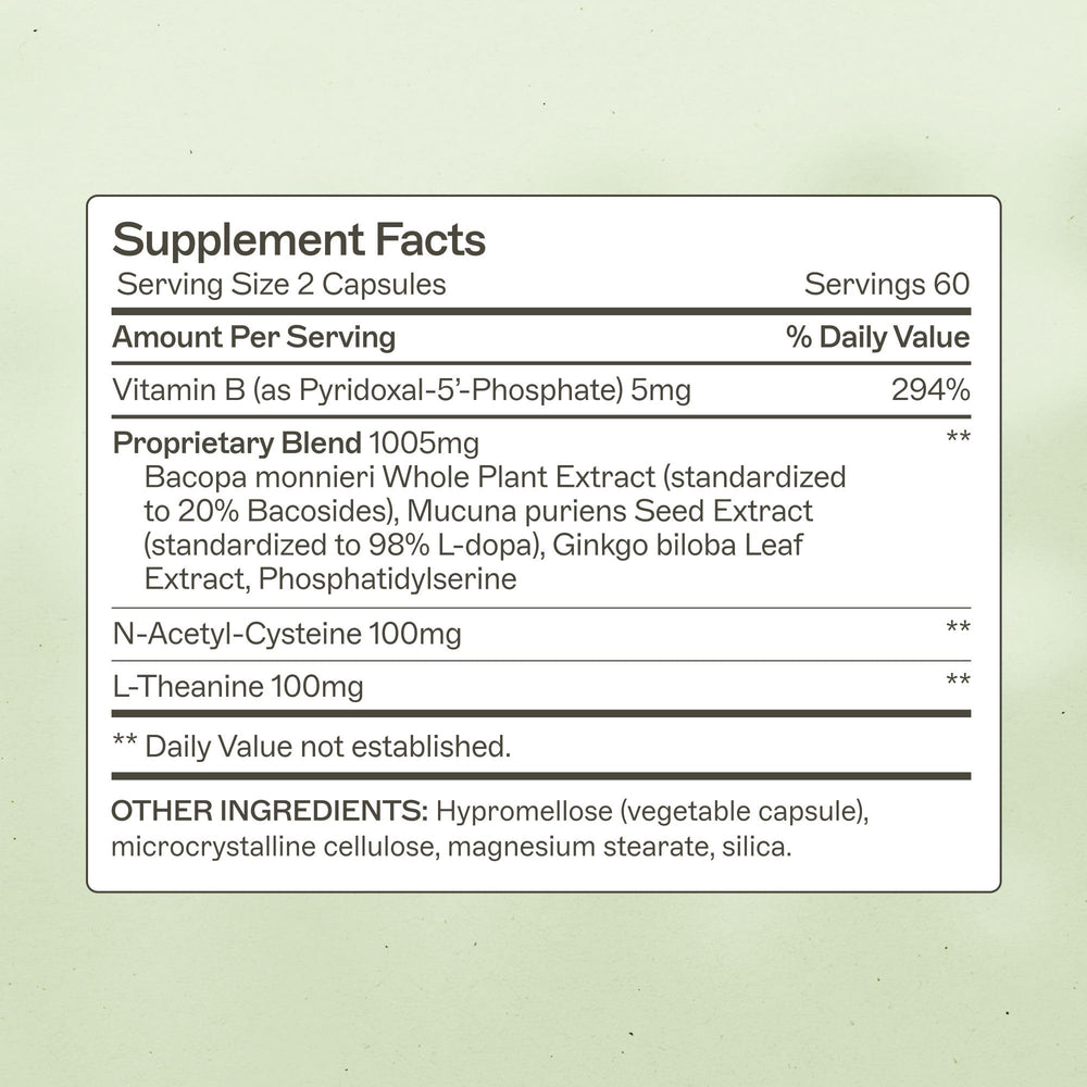 NeuroLive capsules close-up, emphasizing focus and memory support.