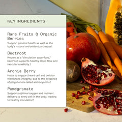 Beet, aronia, and raspberry ingredients in the mix highlight circulation support