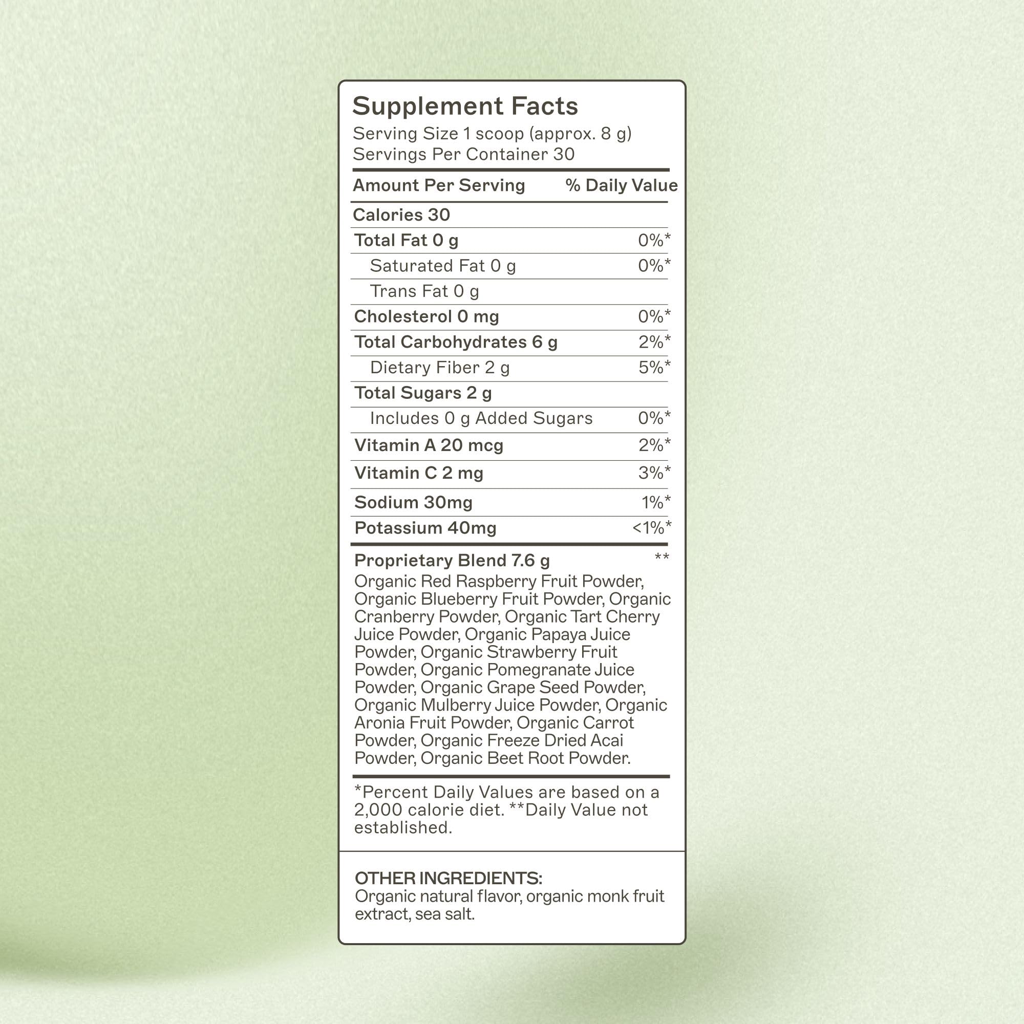 Amy Myers MD Organic Reds scoop on counter for easy energy support