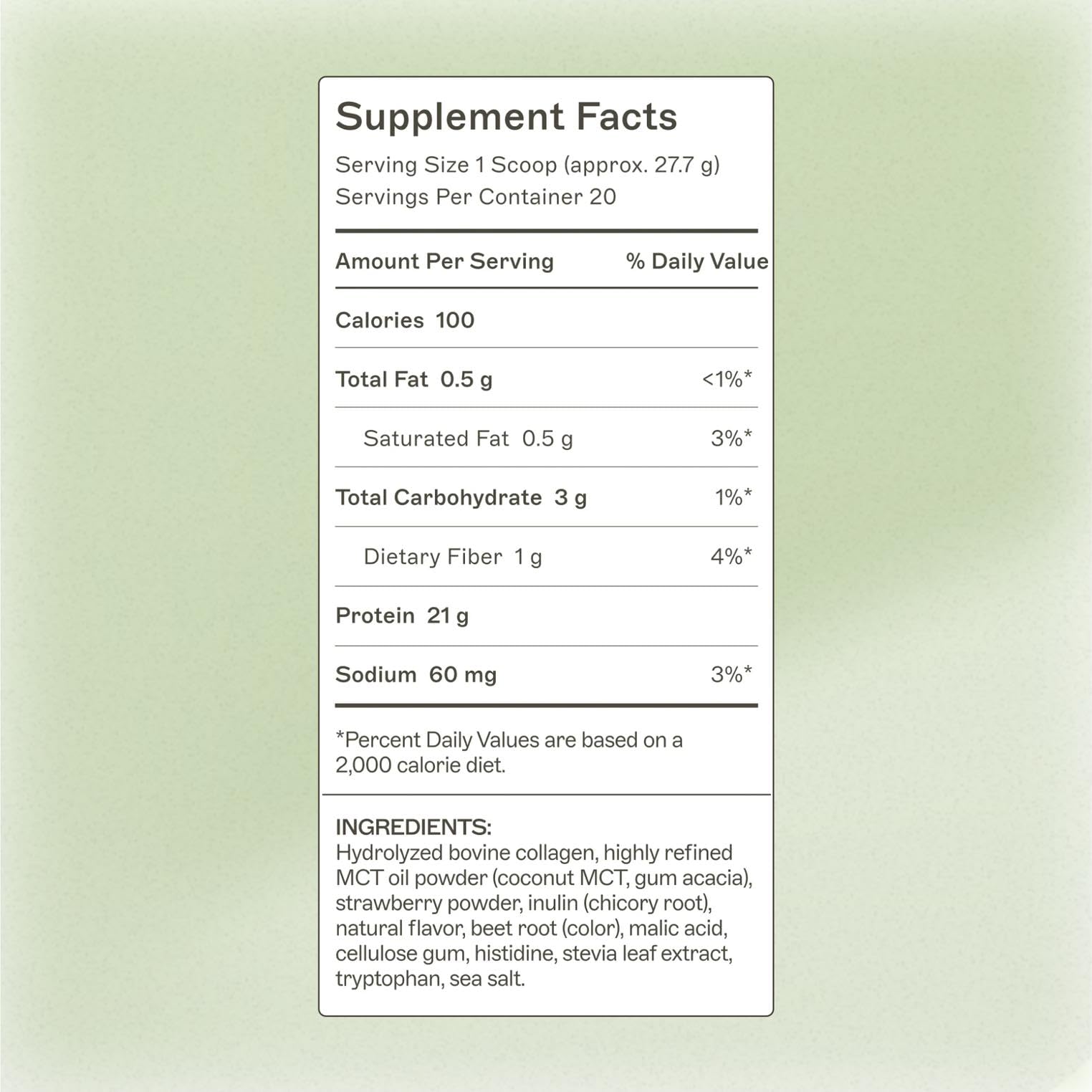 Amy Myers MD Paleo Protein Powder ingredient panel highlighting collagen and grass-fed protein.