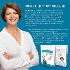 Nighttime ritual scene featuring Amy Myers MD Rest and Restore bottle.