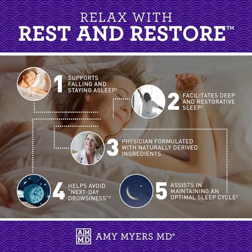 Amy Myers MD Rest and Restore label closeup shows gluten-free formula.