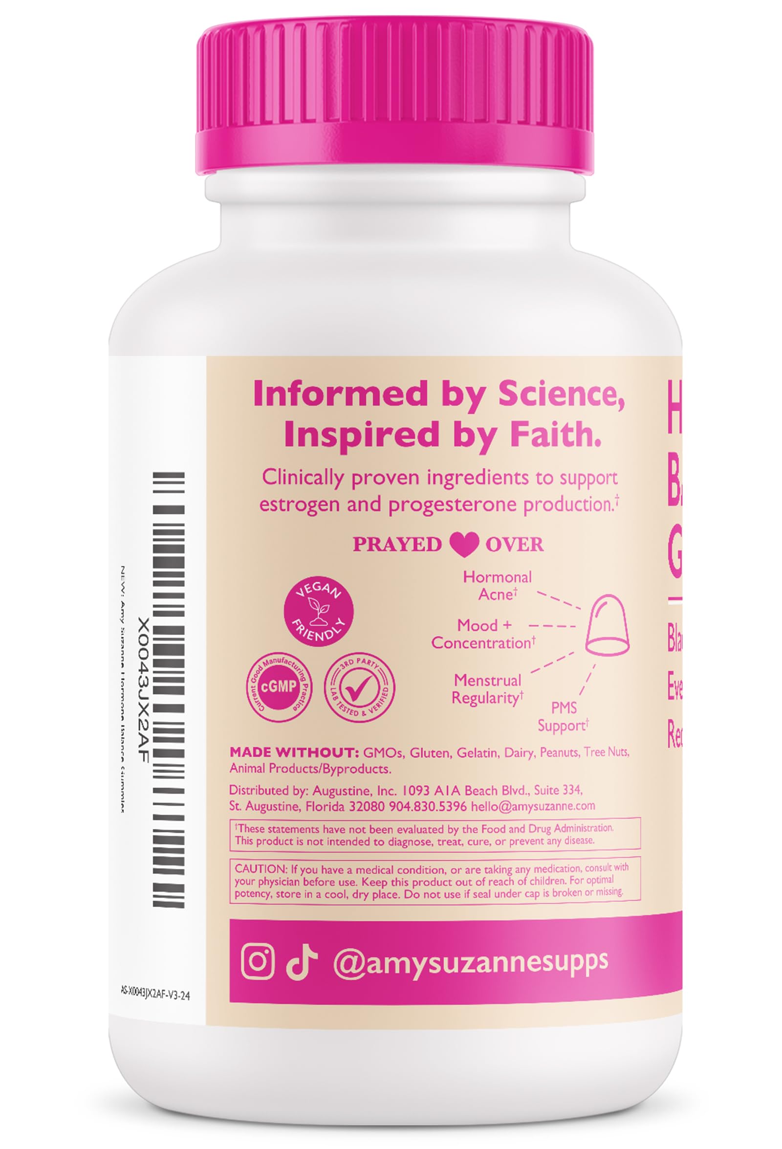 Amy Suzanne Hormone Balance Gummies with glass of water for routine