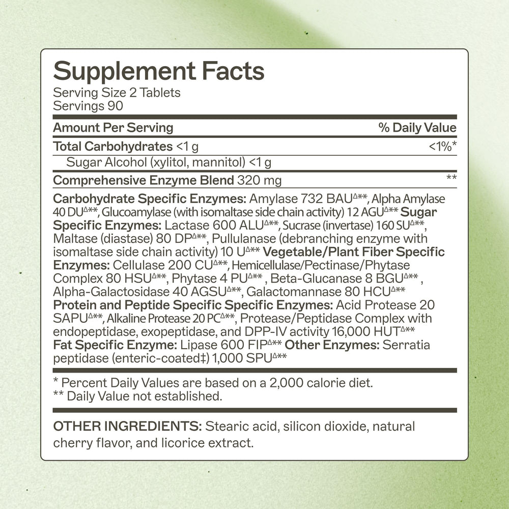 Amy Myers MD Digestive Enzymes chewables closeup highlights easy-to-chew tablets for everyday digestion