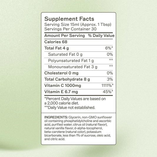 Amy Myers MD liposomal vitamin C dosing glass for easy daily use