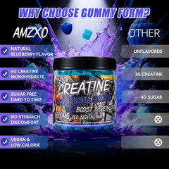 AMZXO Creatine Gummies vegetarian ingredients note appealing to plant-based lifestyles