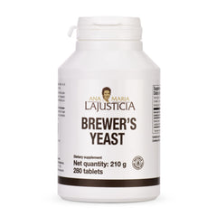 Ana Maria Lajusticia Brewer's Yeast bottle showing natural vitamin source for daily nutrition