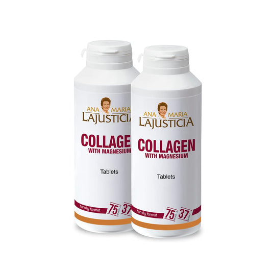 Ana María Lajusticia collagen with magnesium pack front showing 450 tablets for skin and bone support