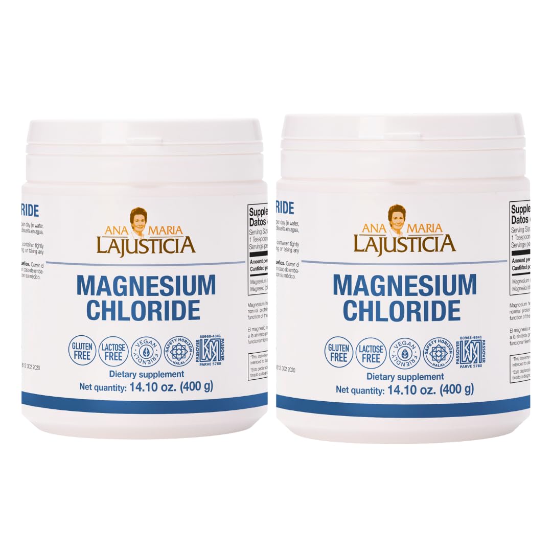 Ana Maria Lajusticia magnesium chloride 400g bottle pack ready for daily energy support.