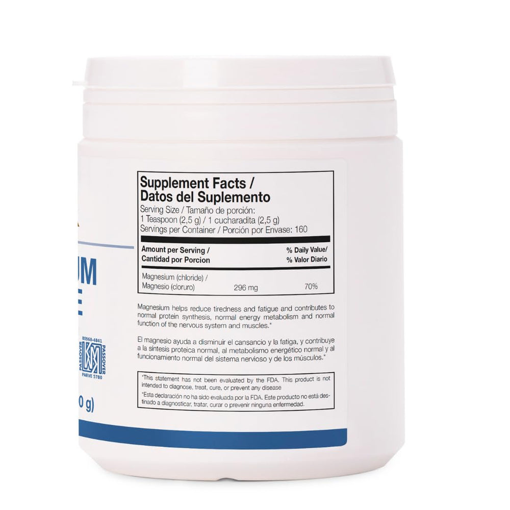 Ana Maria Lajusticia magnesium chloride 400g dispensing scoop for easy daily dosage.