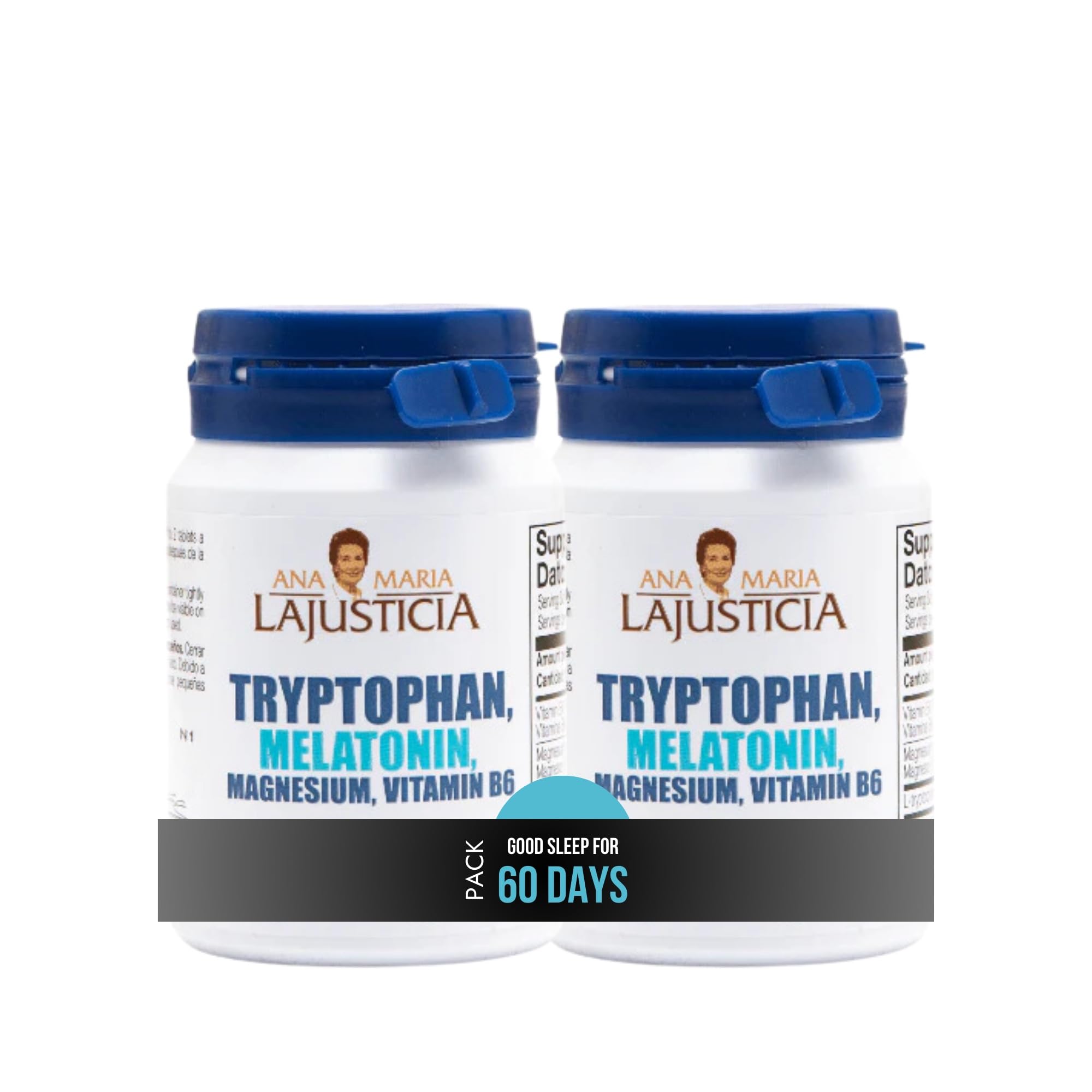 Ana María Lajusticia tryptophan-melatonin-magnesium-vitamin B6 60 tabs bottle supports daily balance