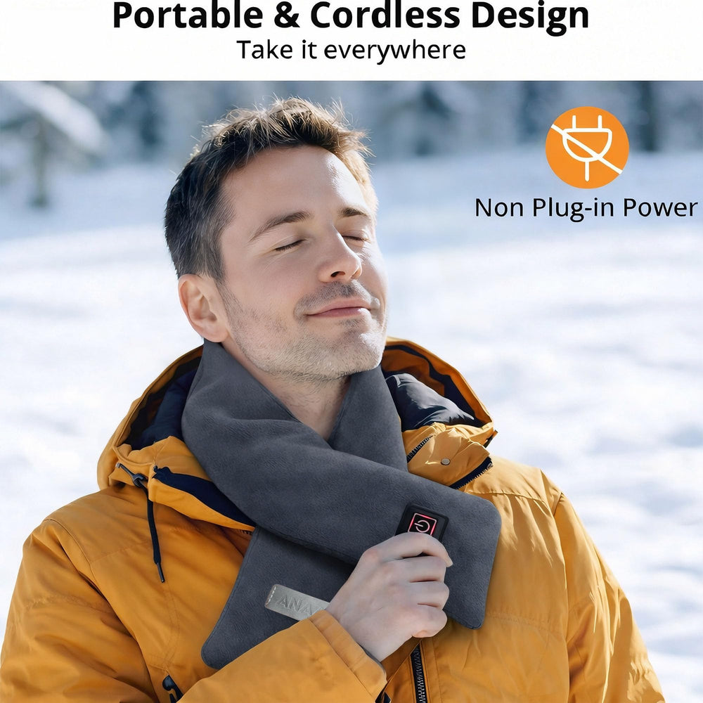 AnaAir heating zone coverage demonstrates neck-wide warmth on display.