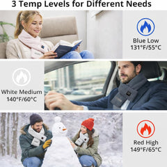 AnaAir 5000mAh power bank powers the cordless scarf on the go.