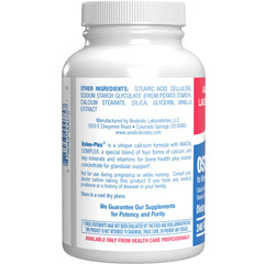 Anabolic Laboratories Osteo-Plex label close-up showing minerals.