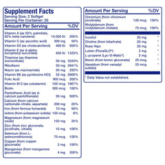 Anabolic Laboratories 30-in-1 label ingredients showing lycopene, lutein, and more.