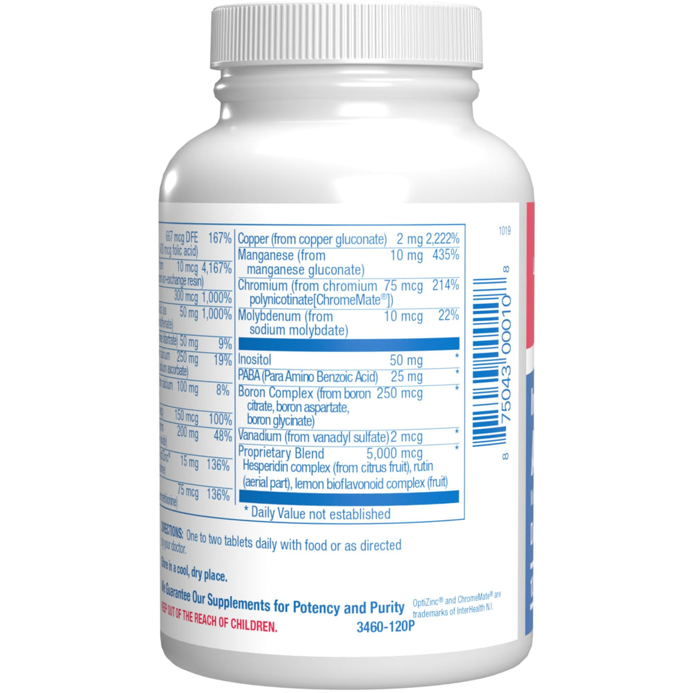 Label of AVED multivitamin from Anabolic Laboratories indicating quality.