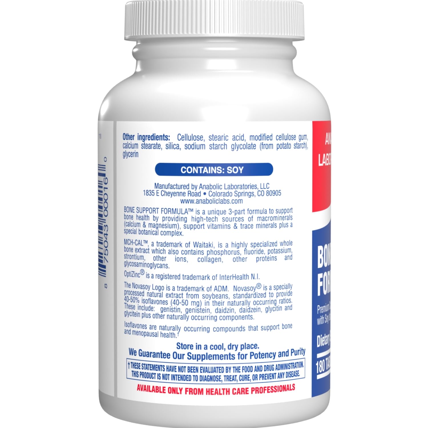 Anabolic Laboratories bottle label detail emphasizing antioxidant bioflavonoids for overall wellness.