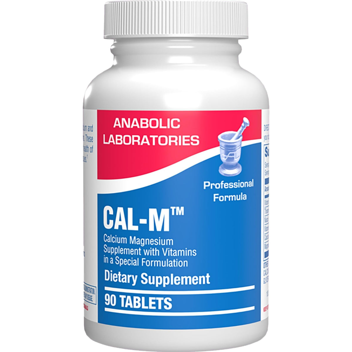 Anabolic Laboratories calcium magnesium bottle shows a vegetarian formula for bone support