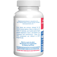Close-up of Anabolic Laboratories label showing 1:1 calcium to magnesium ratio