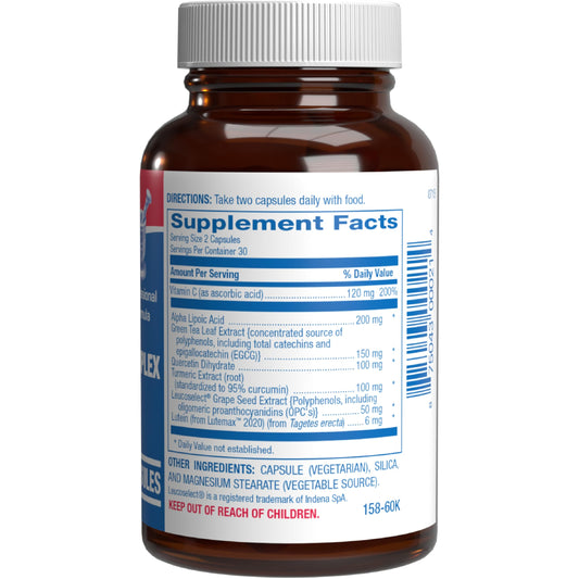 Anabolic Laboratories Clinical Antioxidant Complex ingredients on display, highlighting polyphenols.