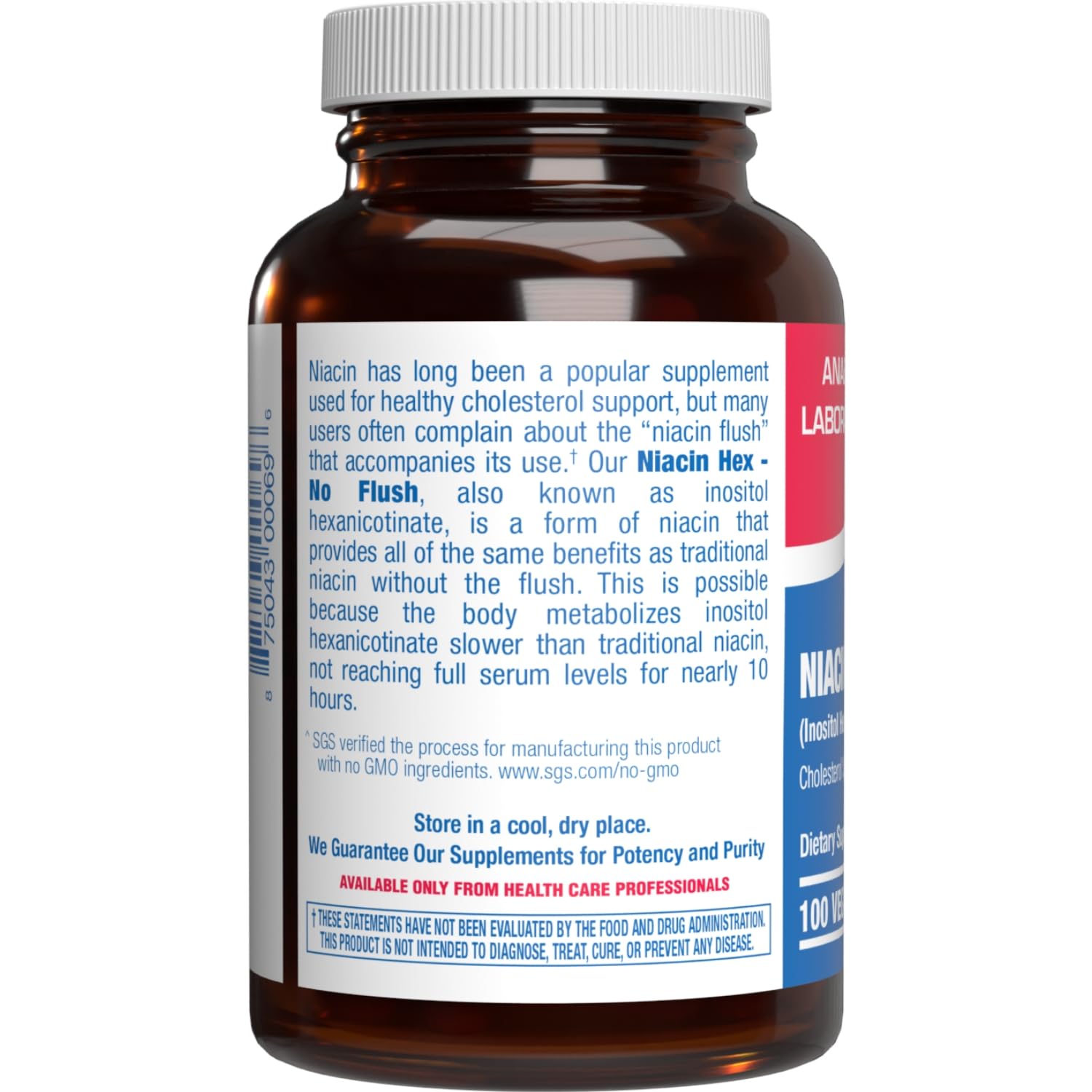 Anabolic Laboratories label close-up showing inositol hexanicotinate slow-release formula