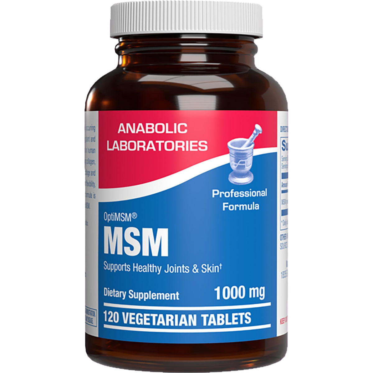 Anabolic Laboratories MSM supplement bottle front showing high-strength joint support