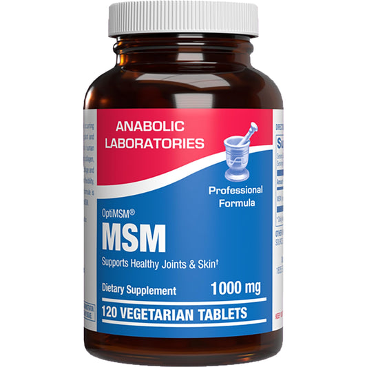 Anabolic Laboratories MSM supplement bottle front showing high-strength joint support