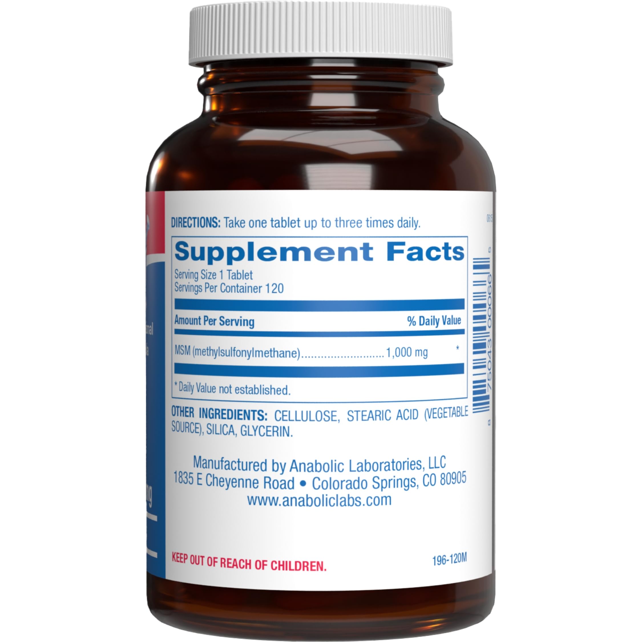 Anabolic Laboratories MSM capsules arranged for daily soft tissue support