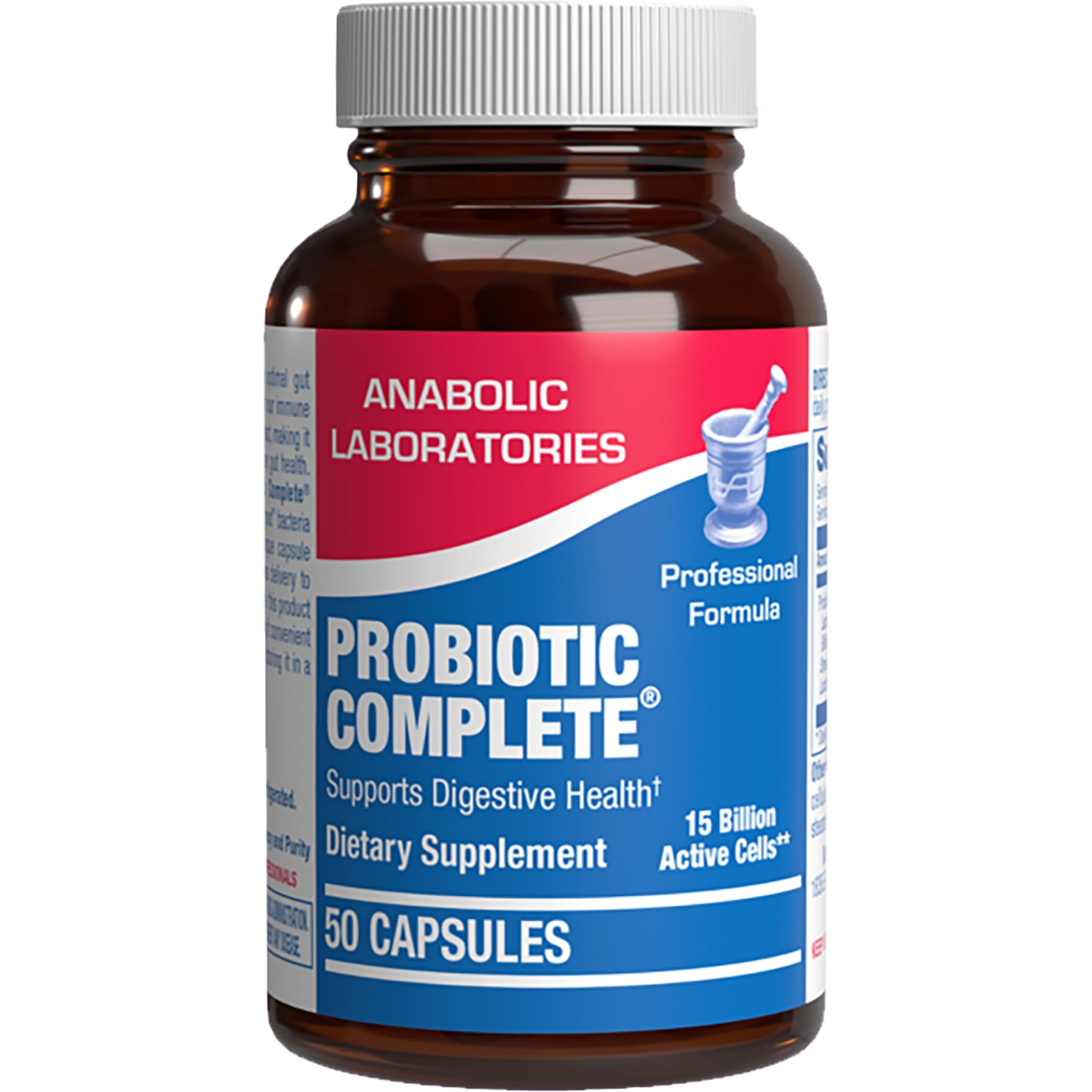 Anabolic Laboratories Quadbiotic capsules in foreground for daily digestive support