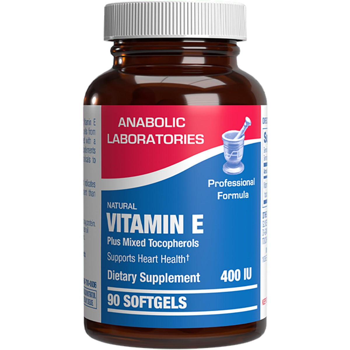 Anabolic Laboratories Vitamin E 400 IU softgels bottle showing packaging and potency