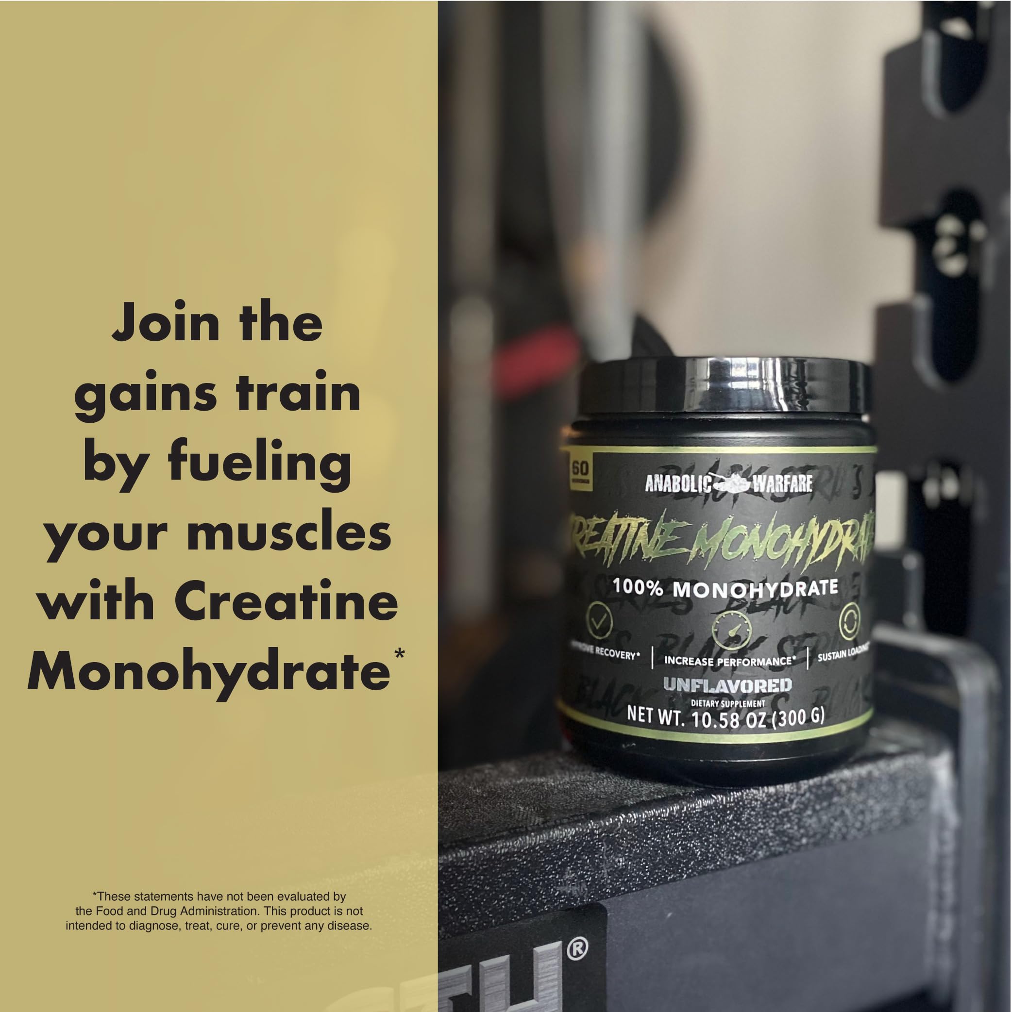 Anabolic Warfare Creatine Monohydrate Fruit Explosion measuring cup for easy portions.