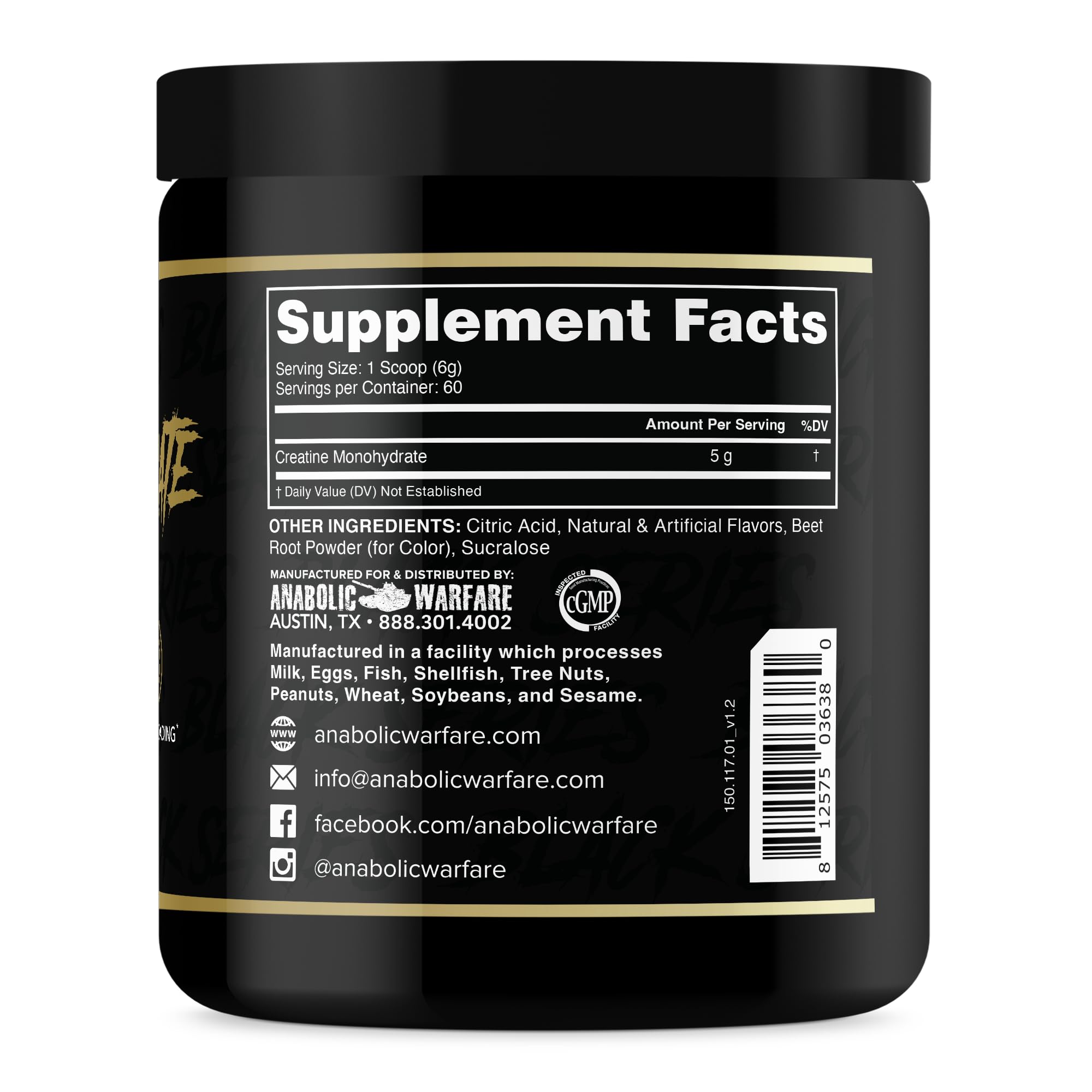 Anabolic Warfare Creatine Monohydrate Fruit Explosion powder ready to mix.