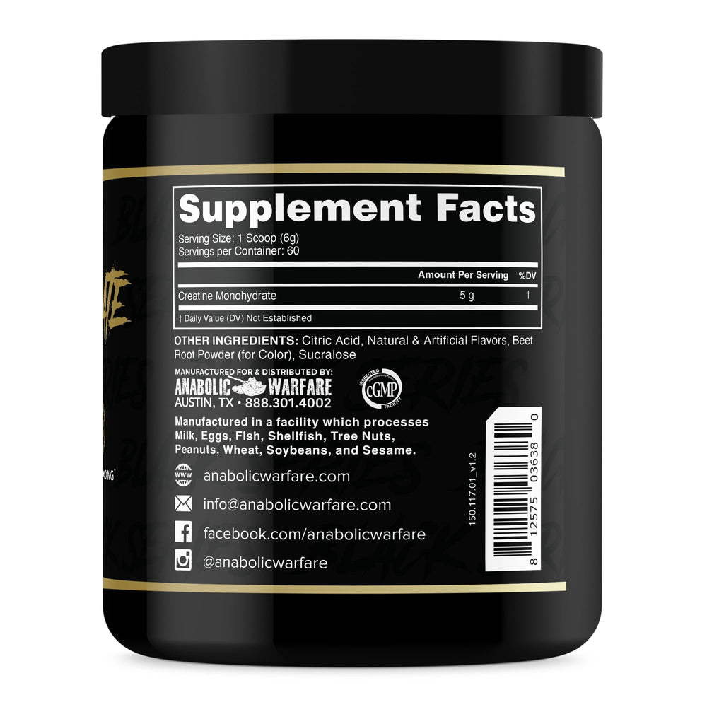 Anabolic Warfare Creatine Monohydrate Fruit Explosion powder ready to mix.