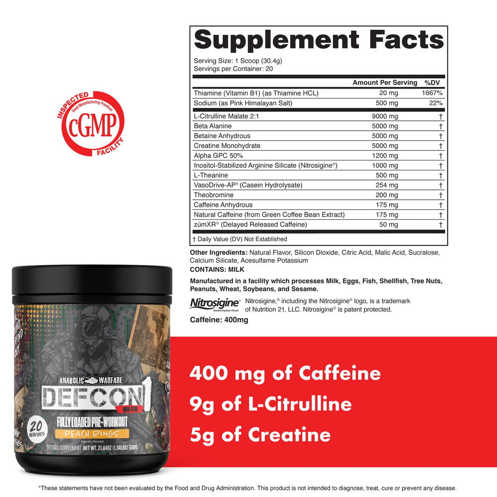 Anabolic Warfare Defcon1 shaker being filled for convenient pre-workout fueling.