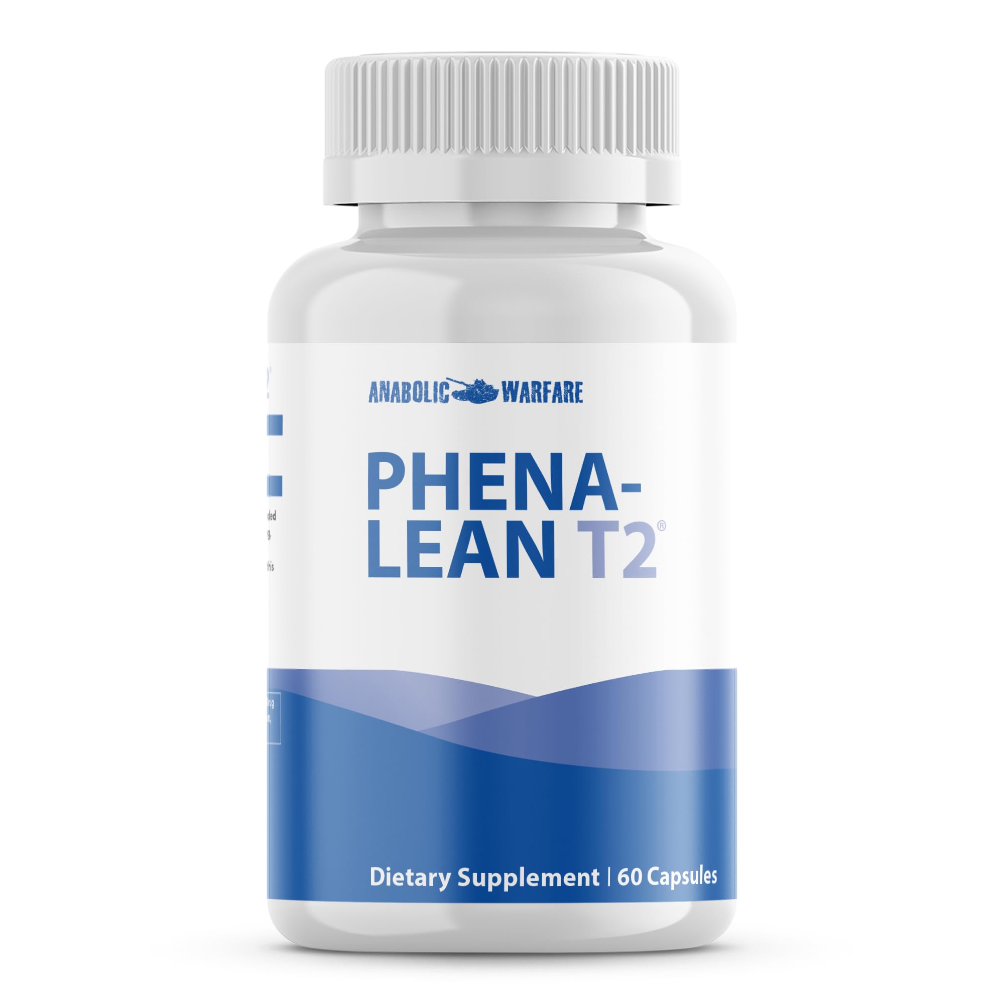 Anabolic Warfare Phena-Lean T2 bottle image showing non-stimulant energy support during workouts.
