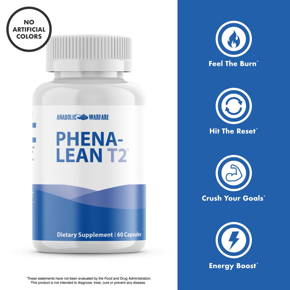 Anabolic Warfare Phena-Lean T2 non-stimulant energy shot for workouts without caffeine jitters.