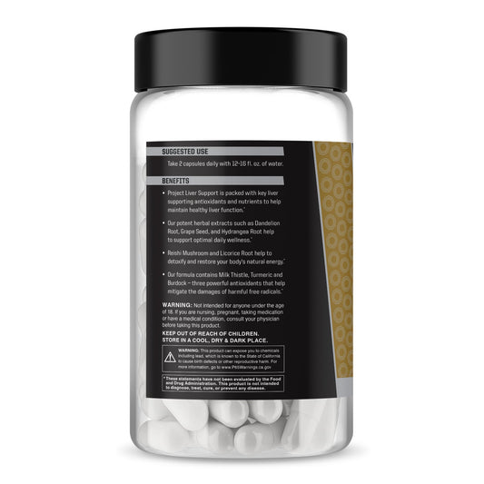 Anabolic Warfare Project Liver Support capsules closeup highlighting smooth texture for easy daily use.