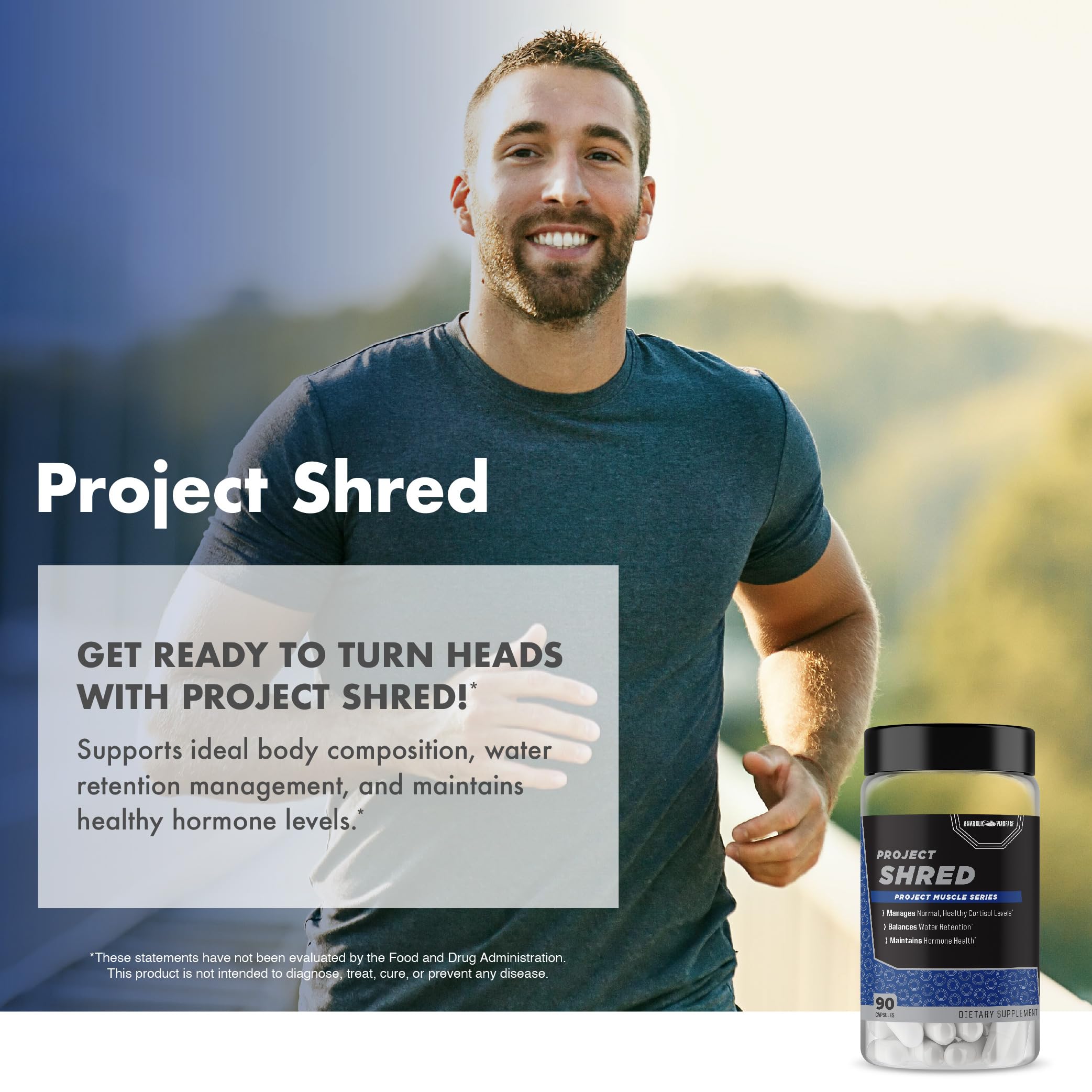 Anabolic Warfare Project Shred bottle with scoop illustrating serving size.