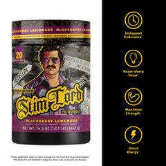 Stim Lord bottle on gym bench during training session