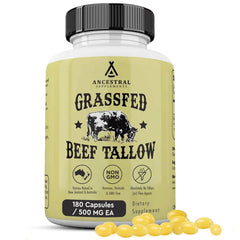 Ancestral Supplements beef tallow capsules bottle for daily wellness