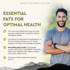Ancestral Supplements grass-fed beef tallow packaging emphasizing purity and non-GMO