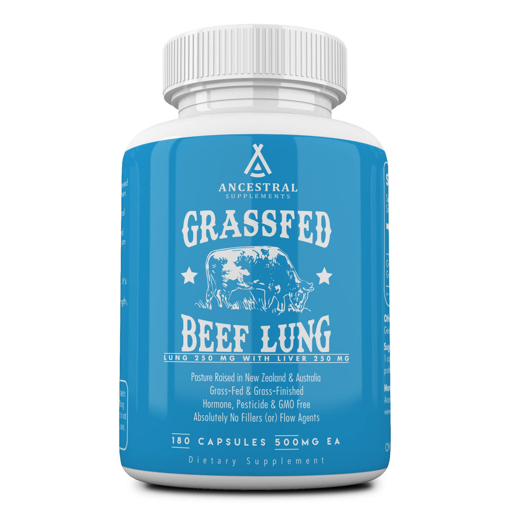 Ancestral Supplements lung-liver bottle front view for respiratory support.
