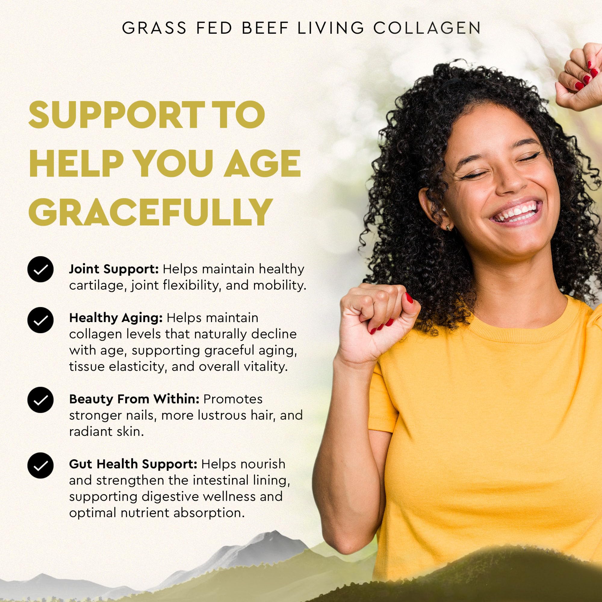 Ancestral Supplements living collagen capsules sprinkled into smoothie for versatile use.