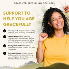 Ancestral Supplements living collagen capsules sprinkled into smoothie for versatile use.
