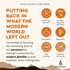 Ancestral Supplements Wild Caught Fish Eggs New Zealand origin highlights wild catch quality