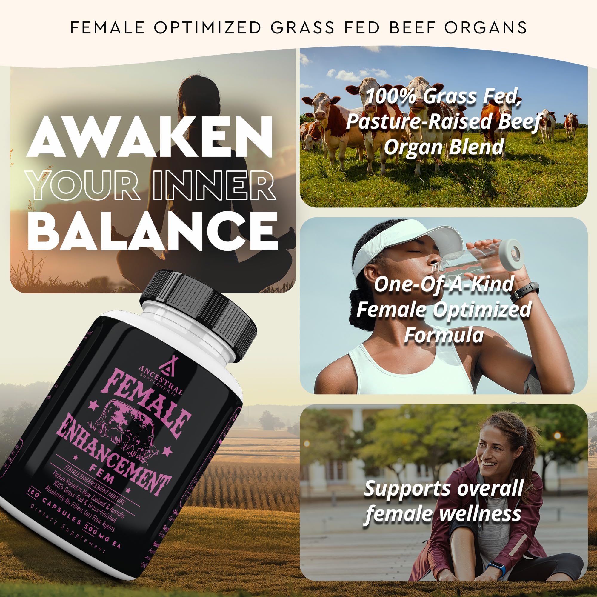 Ancestral Supplements beef organ women kidney capsule aiding wellness